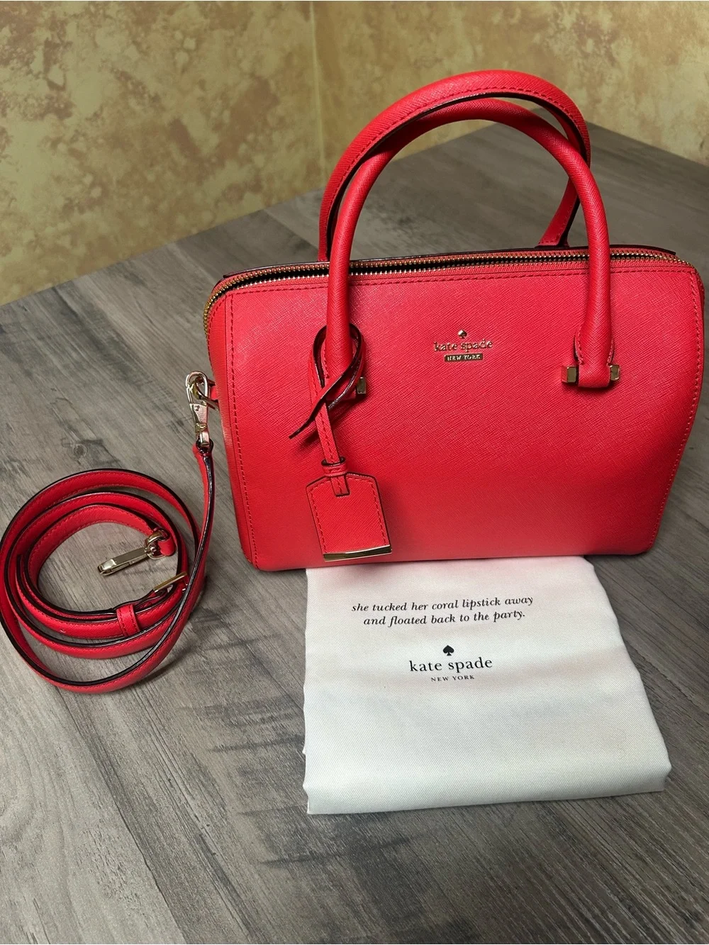 NWOT Kate Spade Cameron Street Red Leather Satchel
